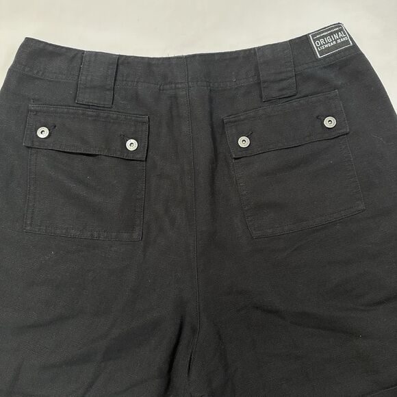 Liz Claiborne Lizwear Shorts Women Linen Blend High Rise Sz 8-10 Black - NEW - Picture 8 of 13